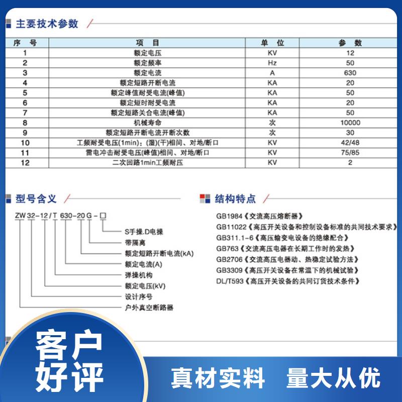 柱上断路器ZW32-12/T630.从源头保证品质