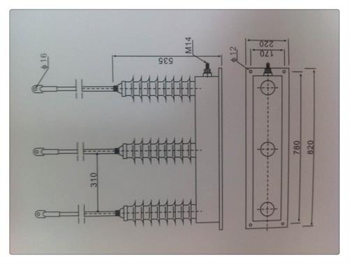 陵水县TBP-A-12.7F/280W2三相组合式氧化锌避雷器